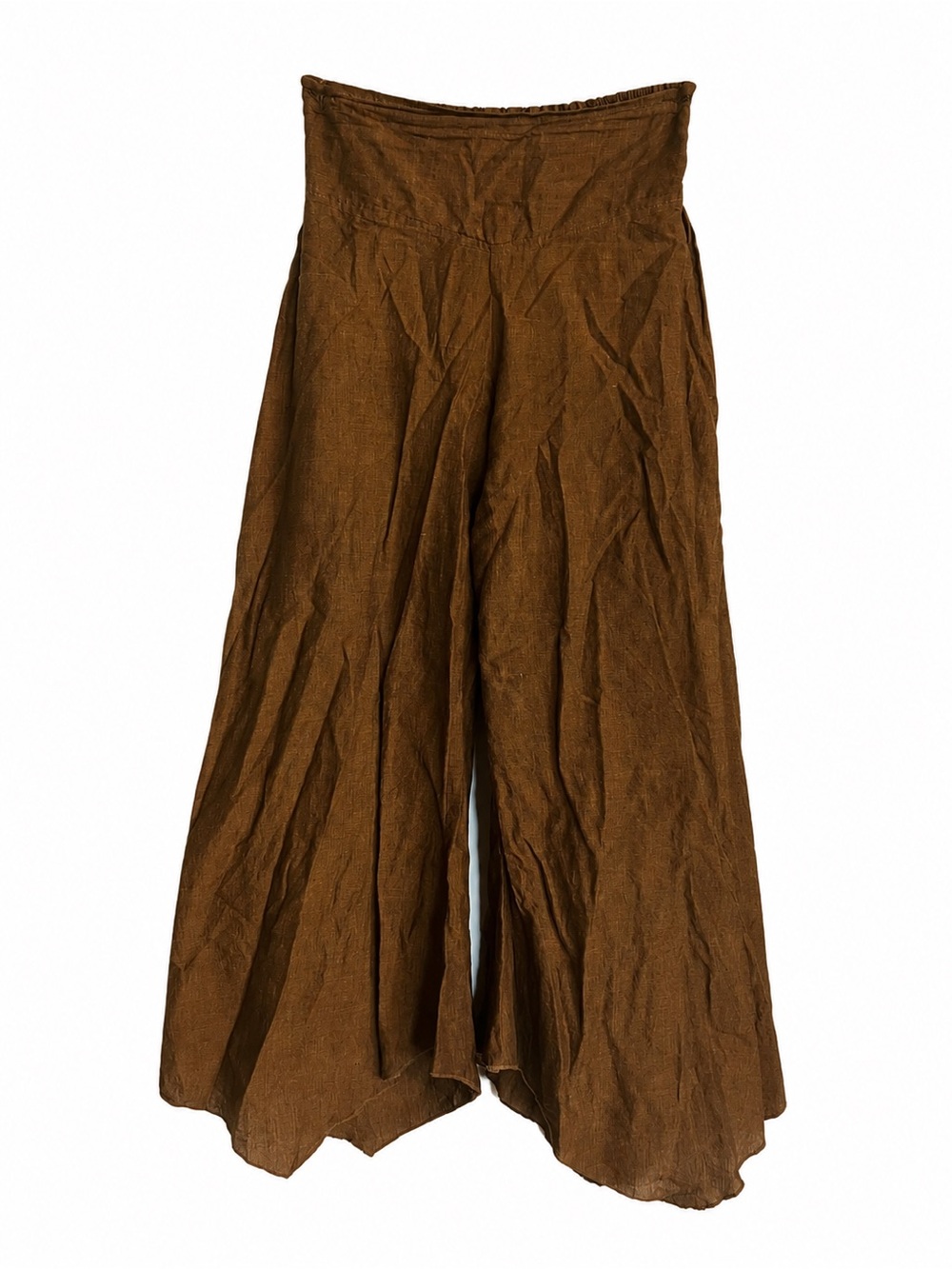 Wide Leg Cotton Cropped Pants Chocolate Brown India Boutique Boho Chic
